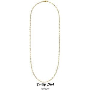 18K Yellow Gold Plated Skinny Heart-Link Chain - 23.5"